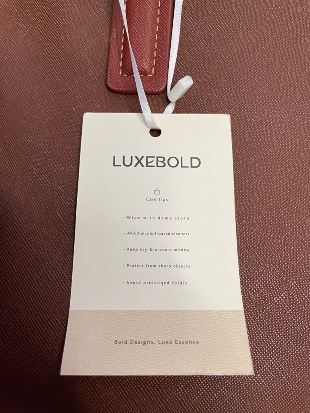 NWT LUXEBOLD®️ Brown Tote Bag with side pouch. - Picture 7 of 7